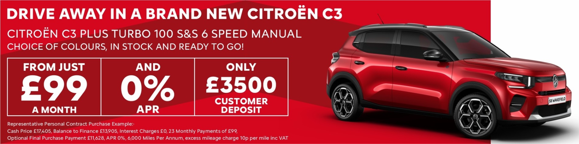 Q3 2025 New Citroen C3 PLUS £99 Per Month 0%
