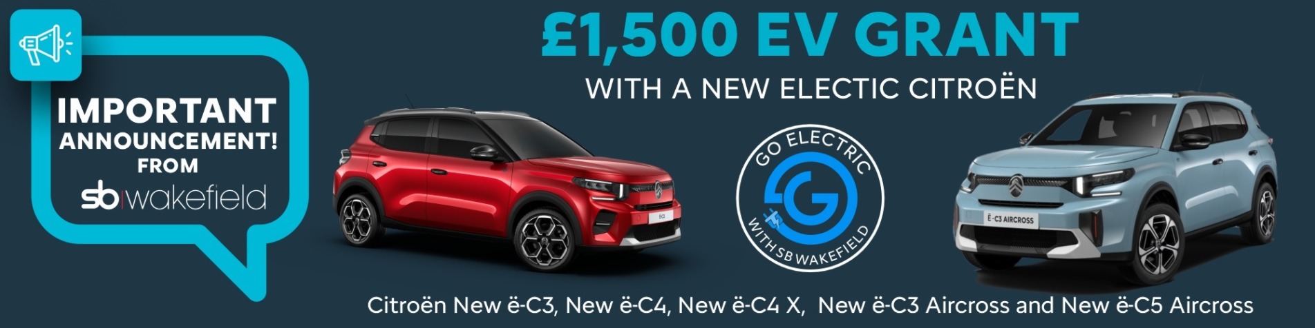 £1,500 EV Grant Banners