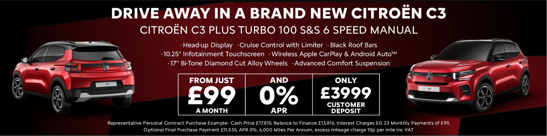 CITROËN C3 PLUS £99 A MONTH WITH 0% APR