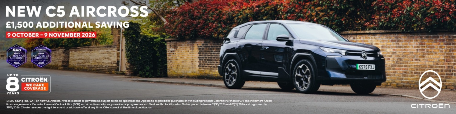 Q4 C5 Aircross with £1,500 Additional Saving